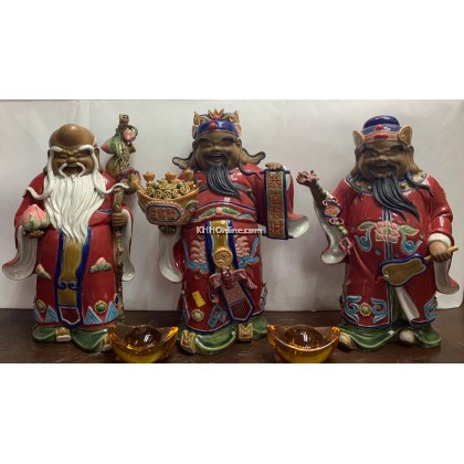 宗sou | 共箱 作 『木彫 極彩色 福禄寿』 田中 五田中主水 東京書芸館